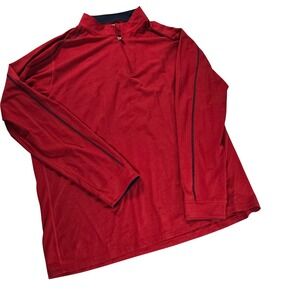 Tasc Performance Mens 3XL Red Bamboo Organic Cotton Quarter Zip Pullover FA21